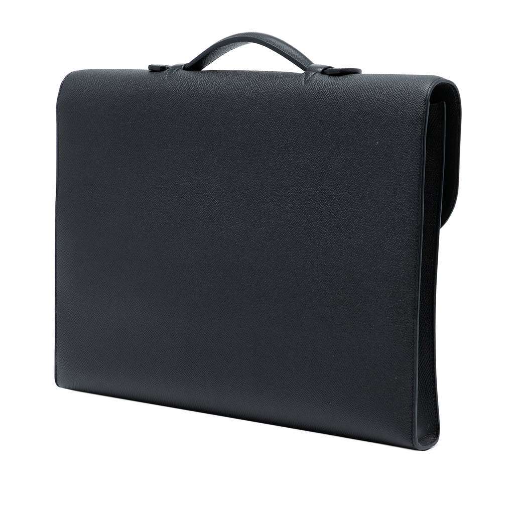 Hermès Epsom Sac A Depeches 38 Black Leather Good condition - Back View