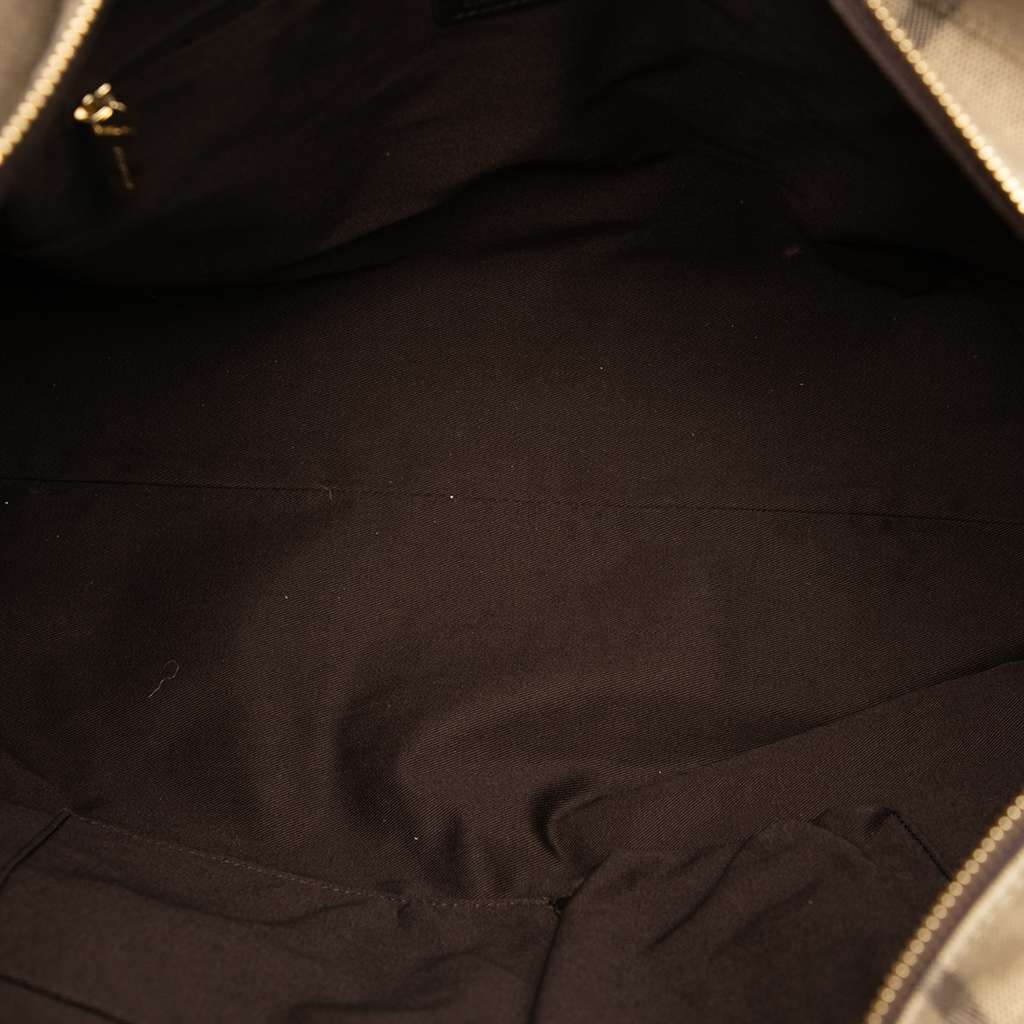 Burberry Tonal Check Canvas Tote Brown Canvas Good - Model View