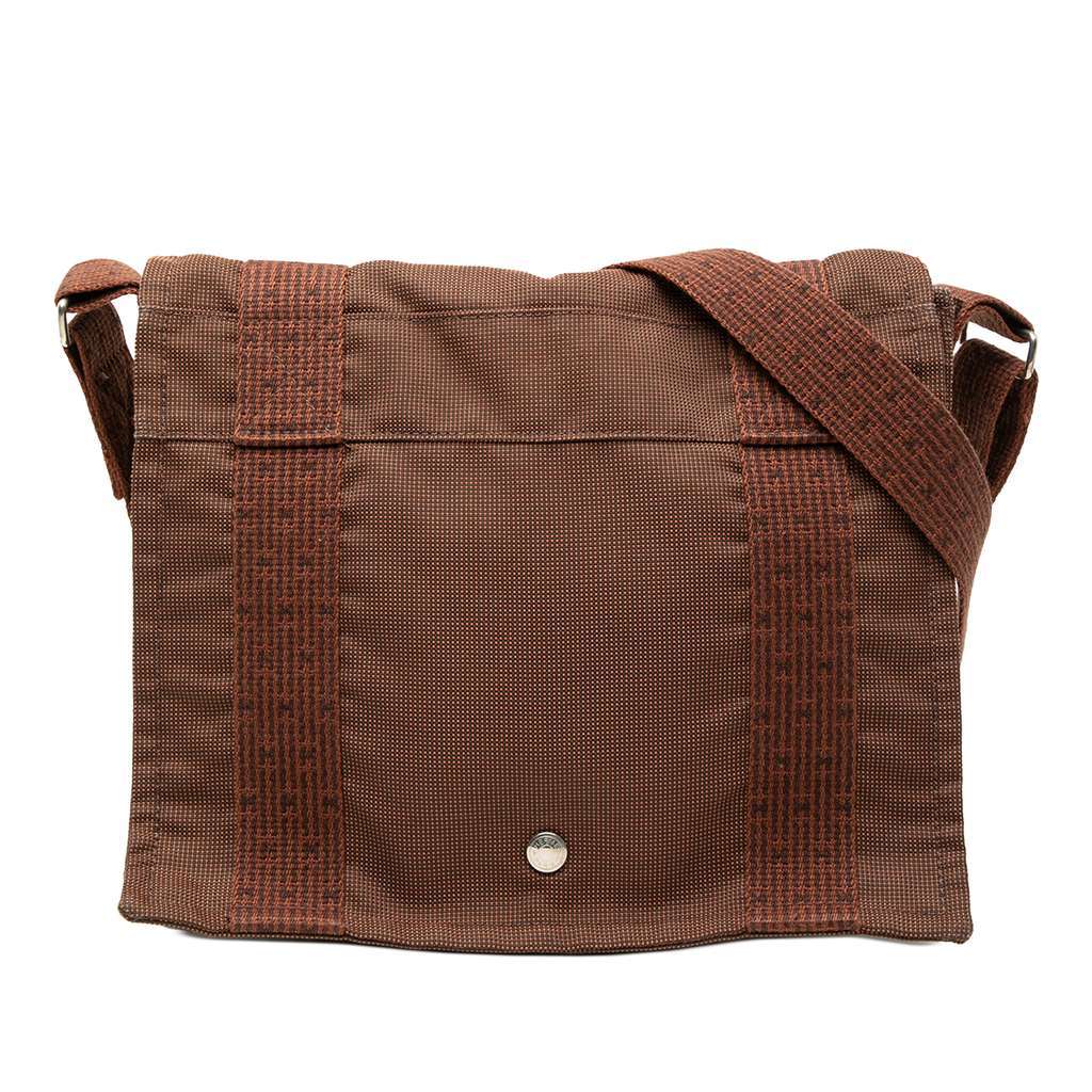 Hermès Canvas Herline Messenger Brown Canvas Good condition - Front View