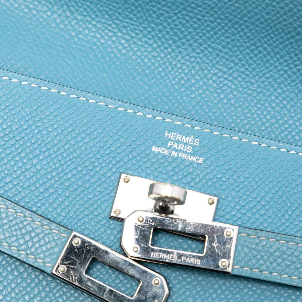 Hermès Epsom Kelly To Go Wallet Blue Leather Good condition - Box View