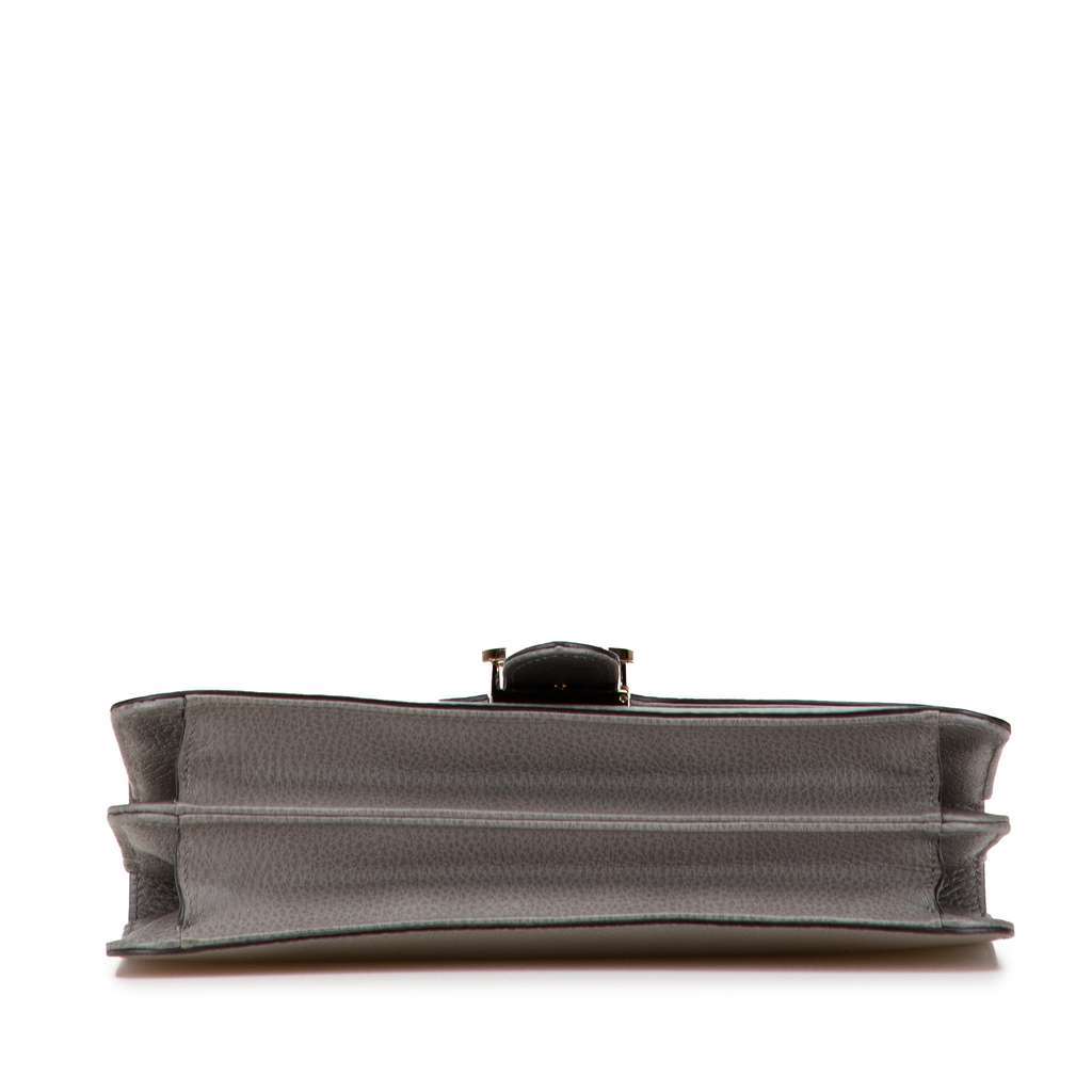 Gucci Medium Dollar Calfskin Interlocking G Crossbody Grey Leather Very good - Inside View