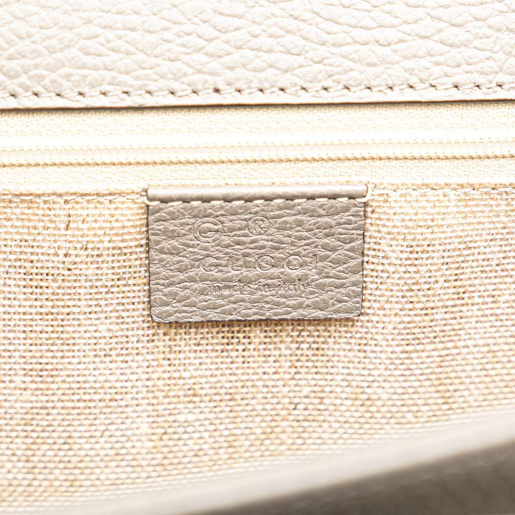 Gucci Medium Dollar Calfskin Interlocking G Crossbody Grey Leather Very good - Box View