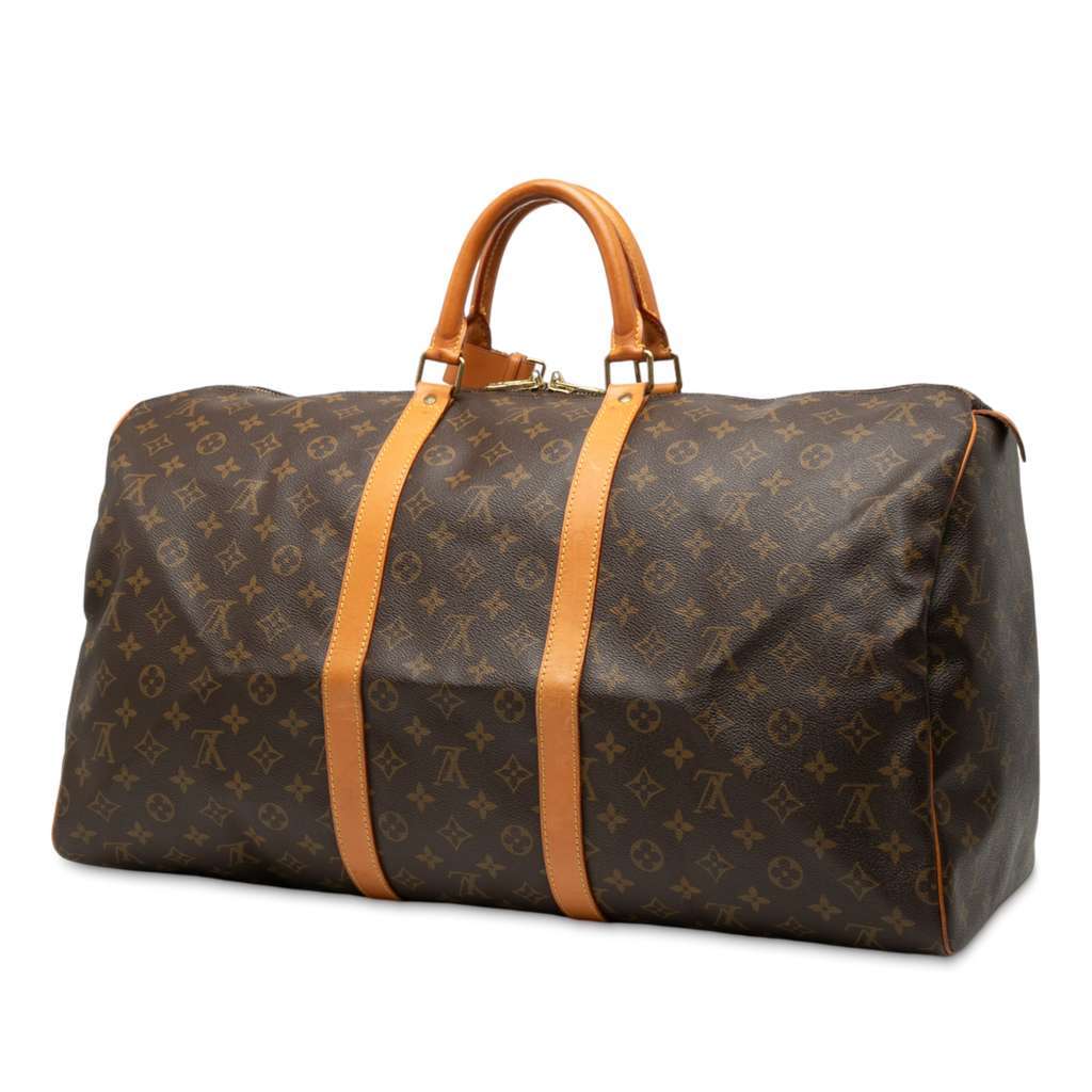 Louis Vuitton Monogram Keepall 55 Brown Good - Back View