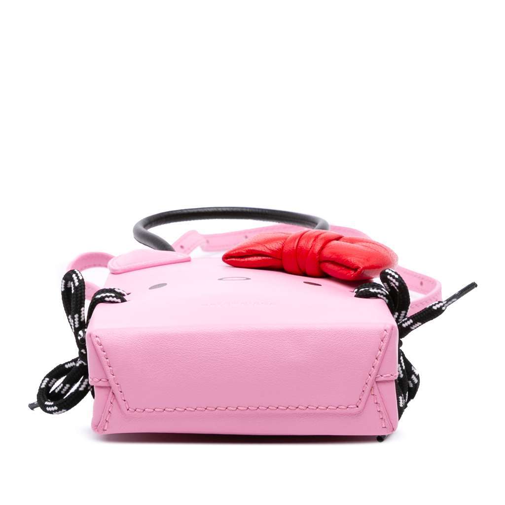 Balenciaga Mini Calfskin Hello Kitty Shopping Phone Holder Pink Leather Good condition - Inside View