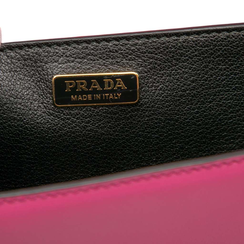 Prada Saffiano Trimmed City Calf Cahier Crossbody Pink Leather Good - Box View