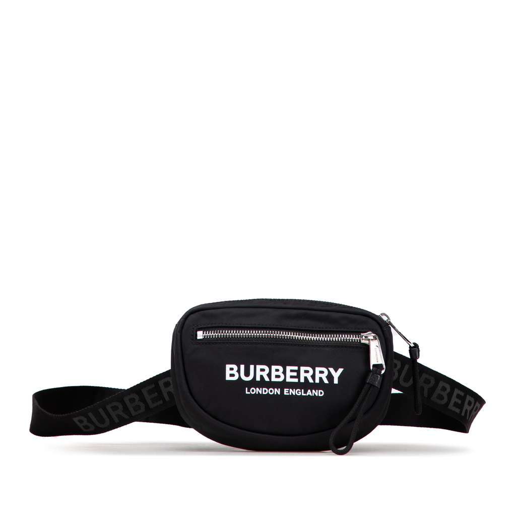 Burberry Nylon Logo Cannon Belt Bag Black Good - Front View