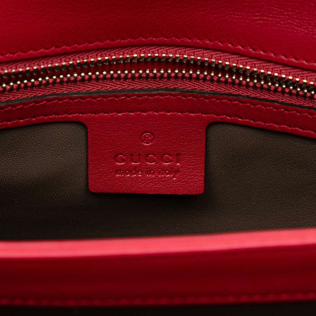 Gucci Medium Patent Dollar Interlocking G Crossbody Red Leather Very good - Box View