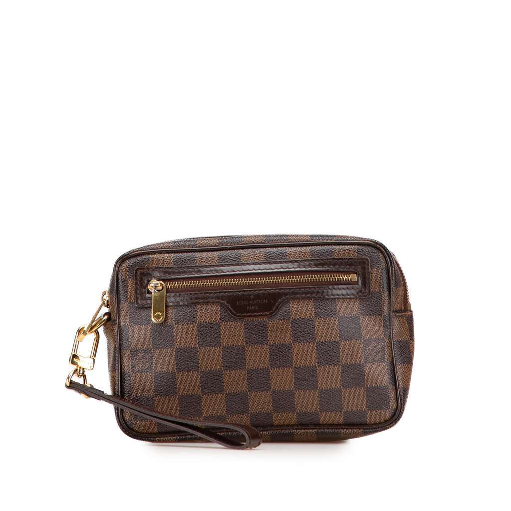 Louis Vuitton Damier Ebene Pochette Billets Macao Brown Very good - Front View