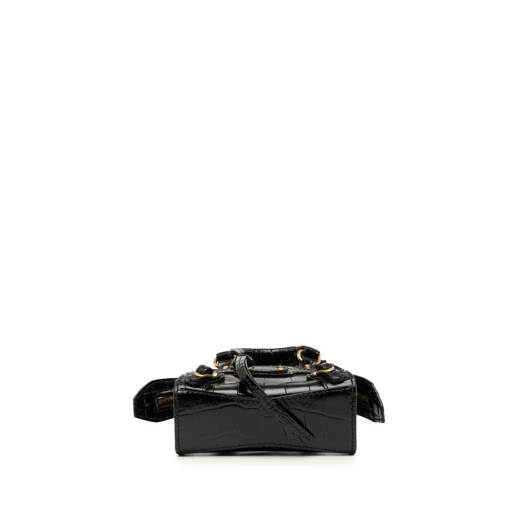 Balenciaga Super Nano Croc Embossed Calfskin Neo Classic City Black Leather Very good condition - Inside View