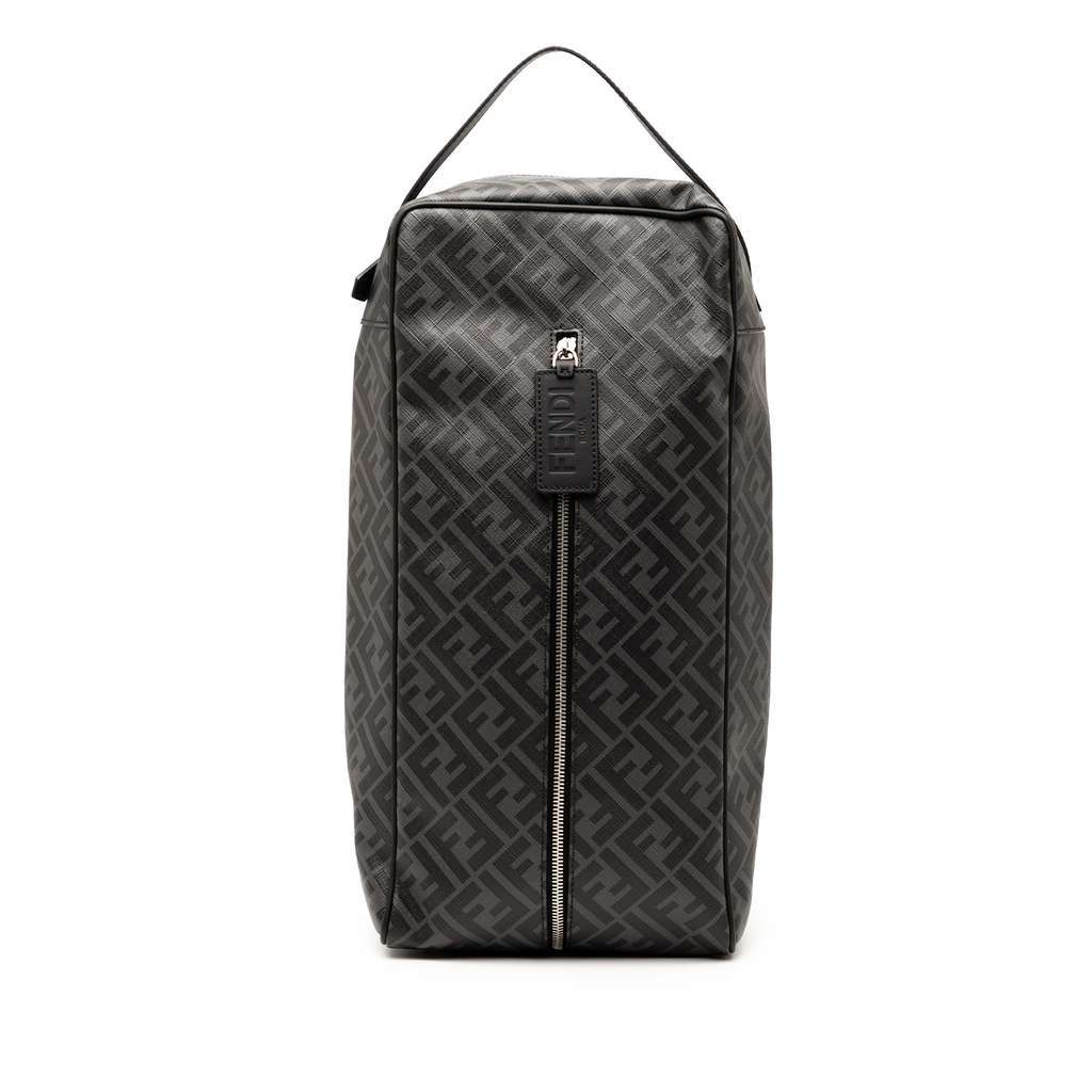 Fendi Zucca Coated Canvas Shoe Case Grey Canvas Very good - Front View