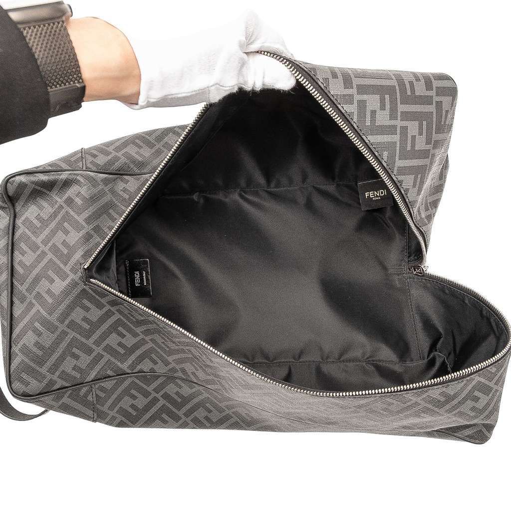 Fendi Zucca Coated Canvas Shoe Case Grey Canvas Very good - Model View