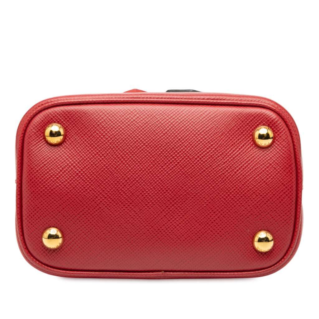 Prada Small Embellished Saffiano Cuir Panier Satchel Red Leather Very good - Inside View