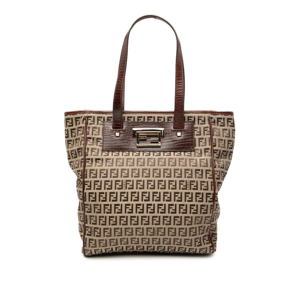 Fendi Zucchino Canvas Tote Brown Canvas Very good - Front View