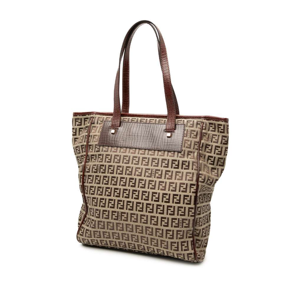 Fendi Zucchino Canvas Tote Brown Canvas Very good - Back View