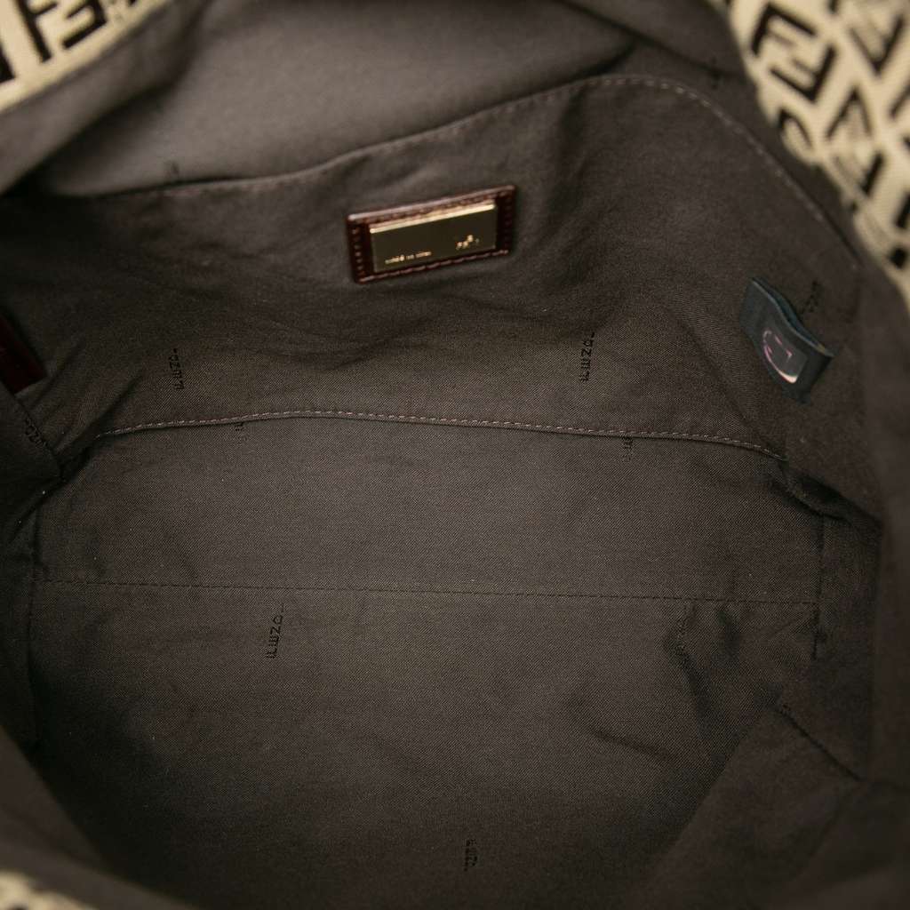 Fendi Zucchino Canvas Tote Brown Canvas Very good - Model View