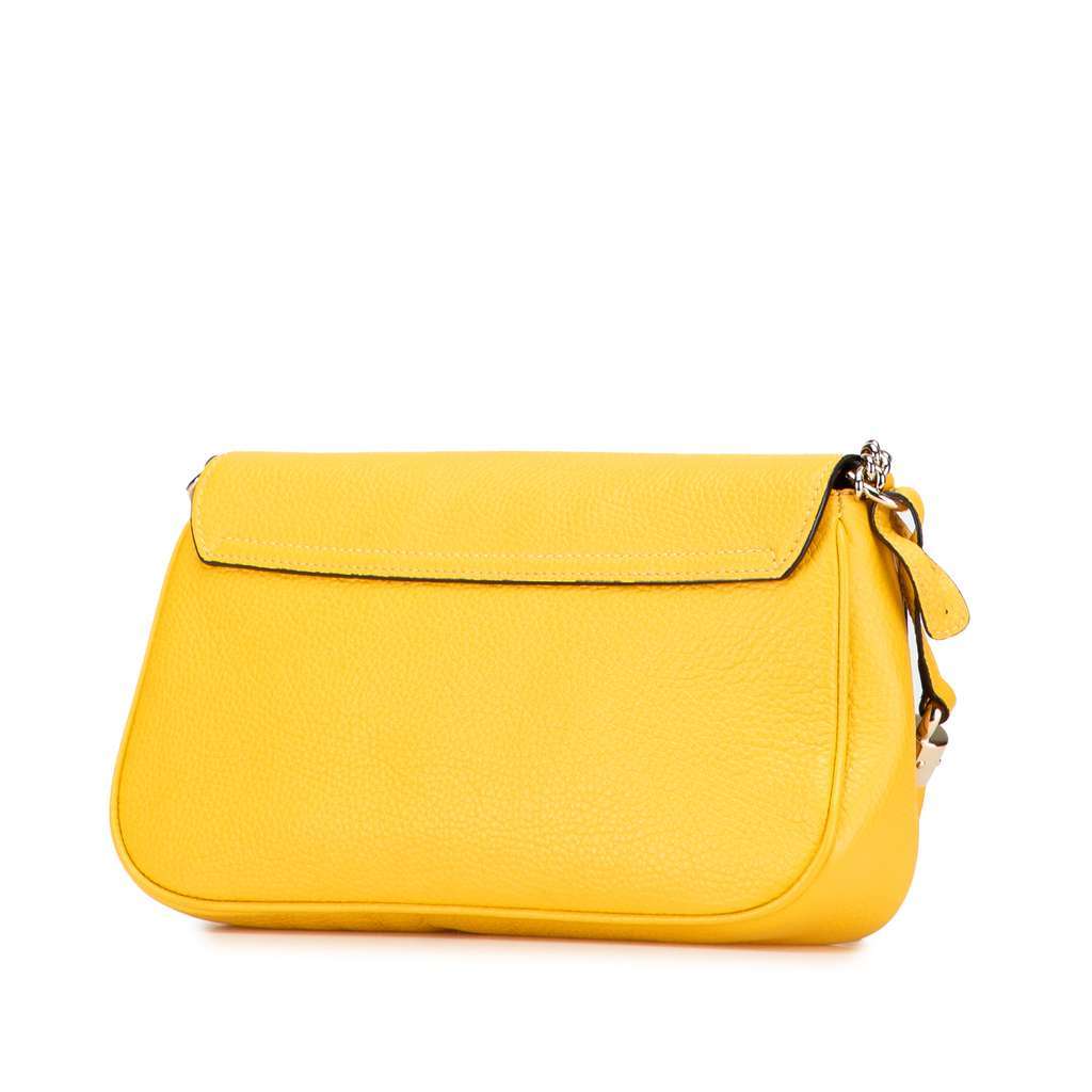 Gucci Medium Leather Soho Chain Flap Crossbody Yellow Leather Very good condition - Back View