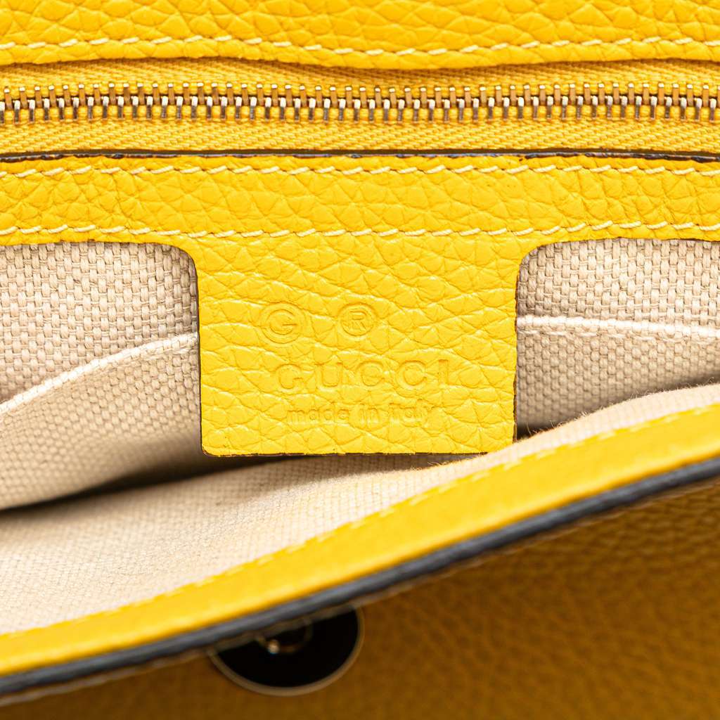 Gucci Medium Leather Soho Chain Flap Crossbody Yellow Leather Very good condition - Box View