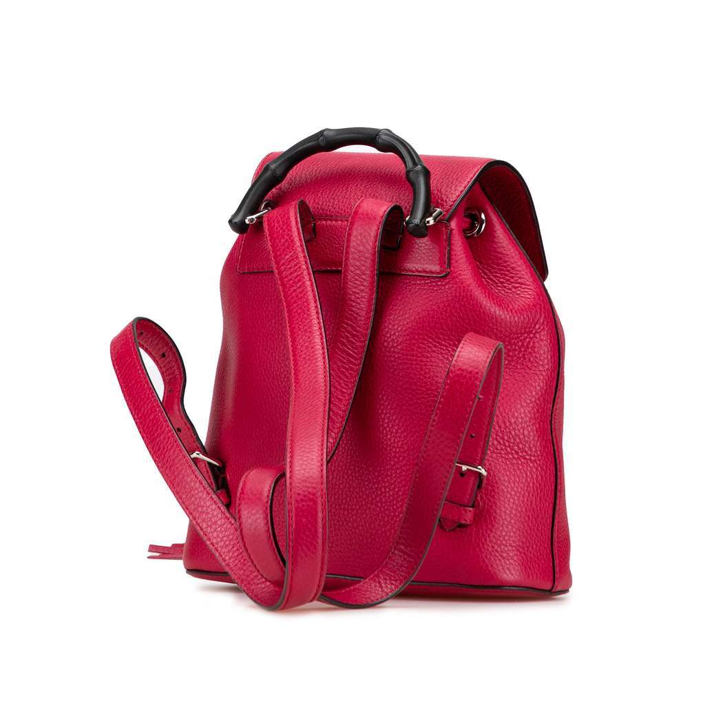 Gucci Leather Bamboo Daily Backpack Pink Leather Very good - Back View