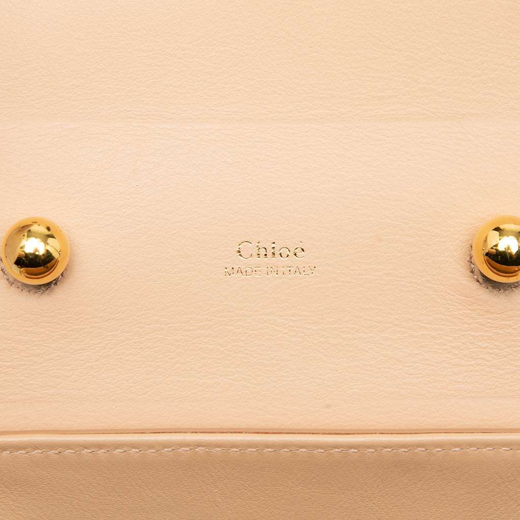 Chloé Lizard Embossed Leather Aby Lock Satchel Brown Leather Very good condition - Box View