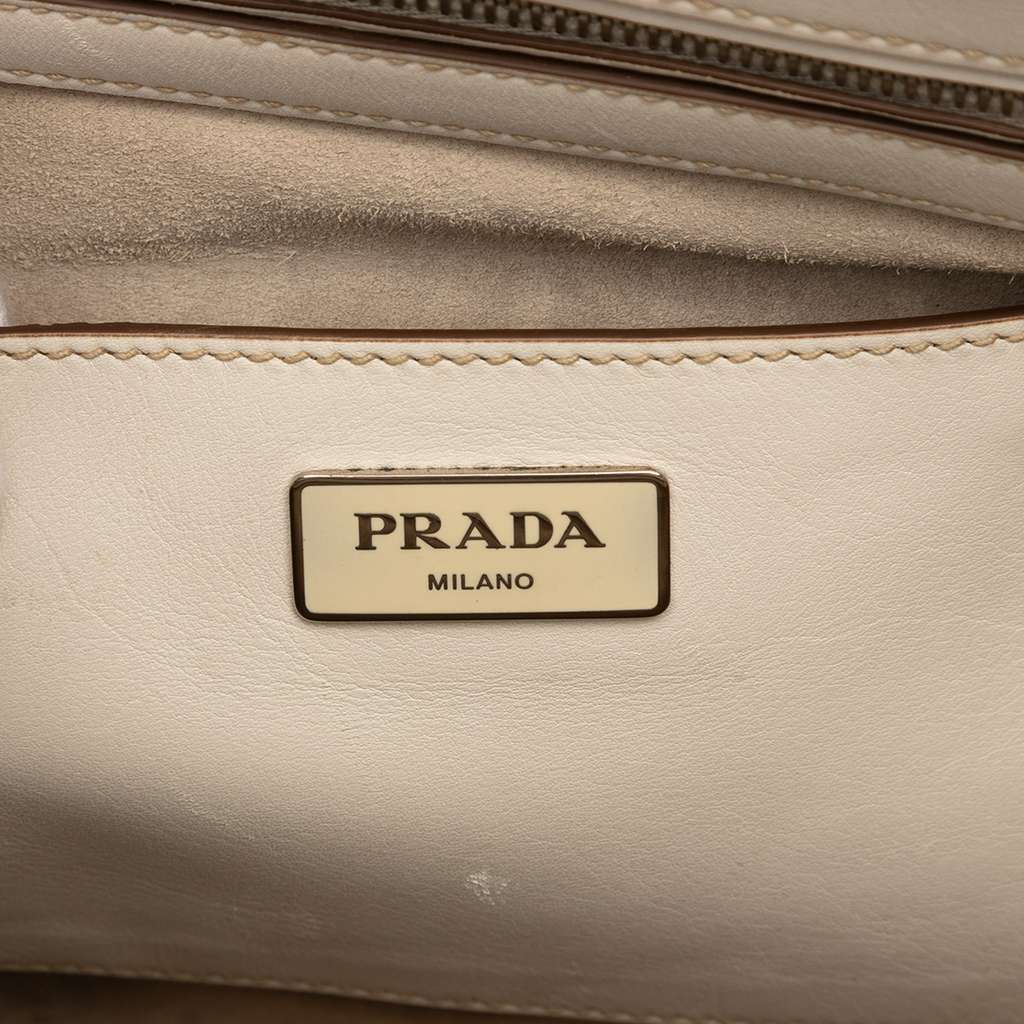 Prada City Calf Stitched Twin Pocket Satchel Brown Leather Very good - Box View