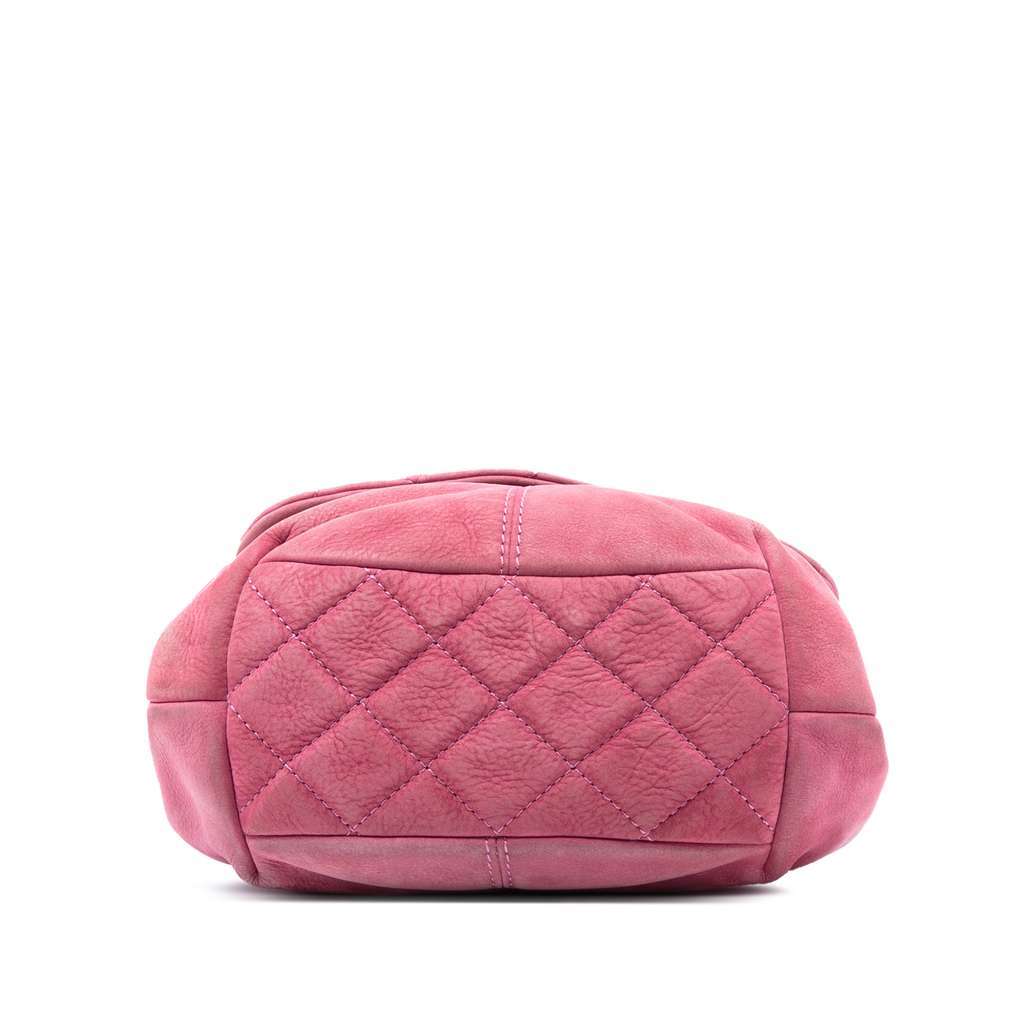 Chanel Mini Quilted Nubuck Trianon Messenger Flap Pink Leather Very good condition - Inside View