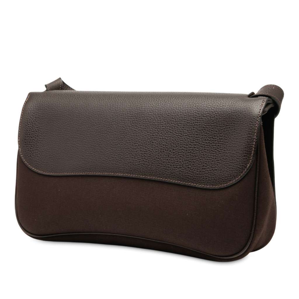 Hermès Vache Liege and Toile Sac Colorado PM Brown Leather Good condition - Back View