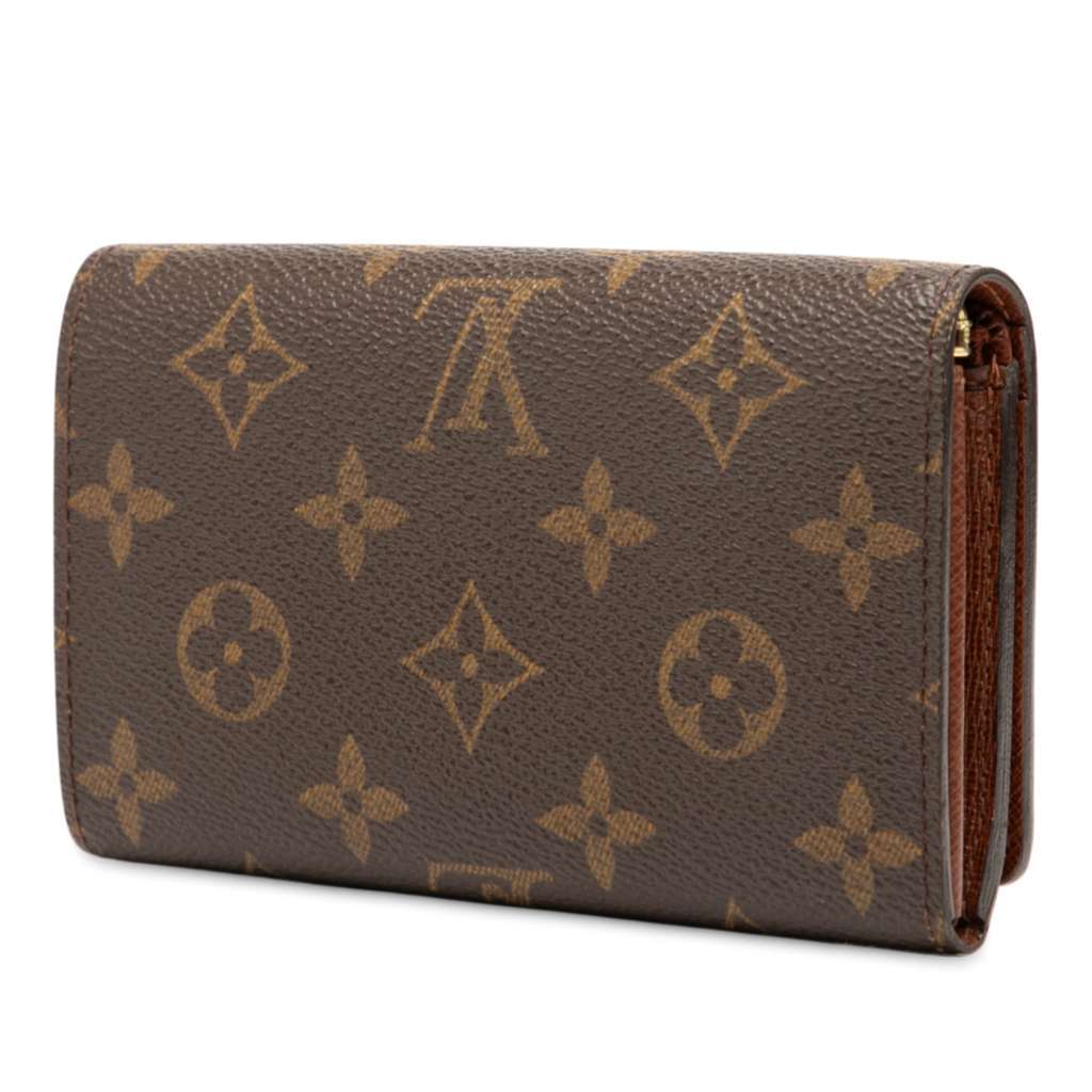Louis Vuitton Monogram Porte Monnaie Tresor Wallet Brown Good - Back View