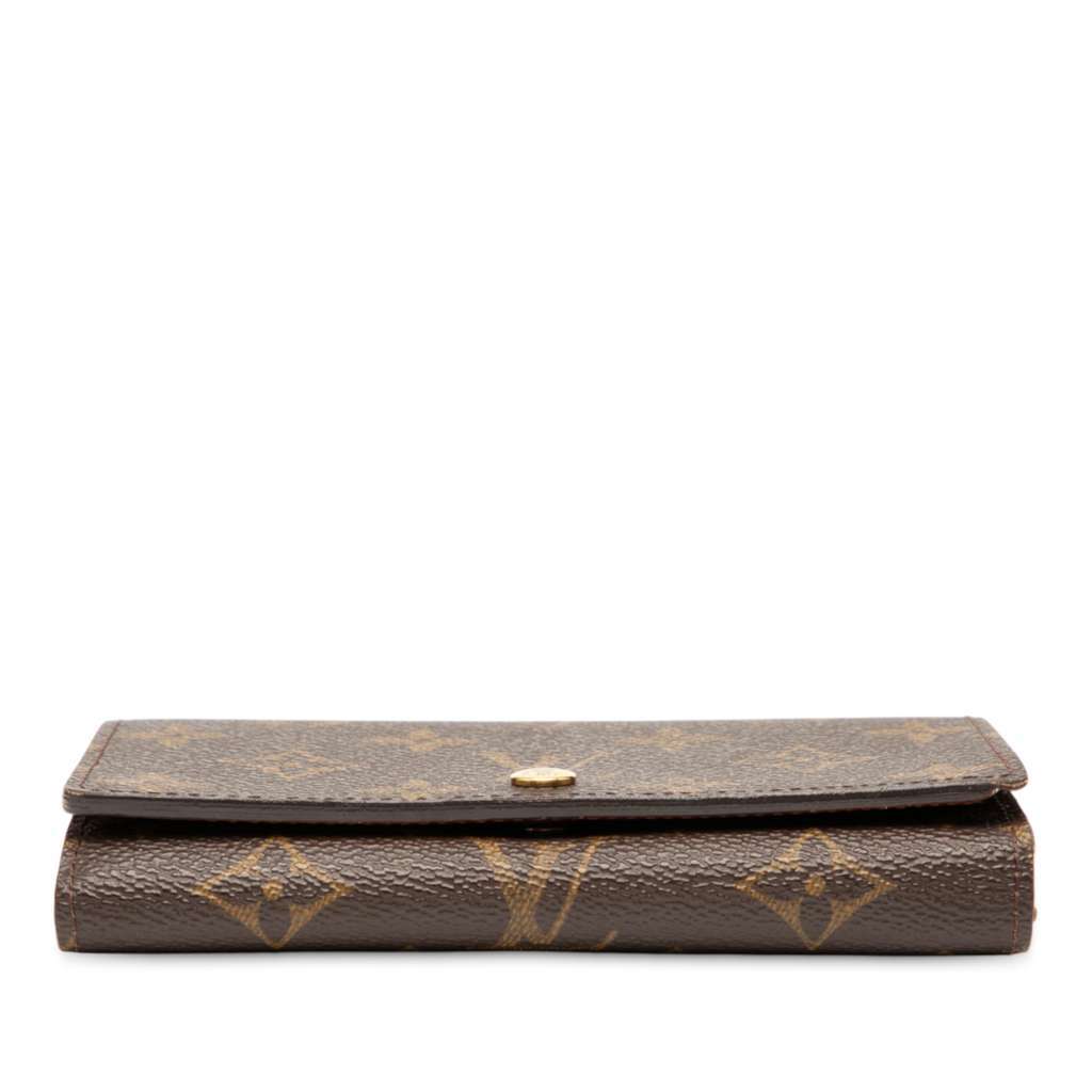 Louis Vuitton Monogram Porte Monnaie Tresor Wallet Brown Good - Inside View