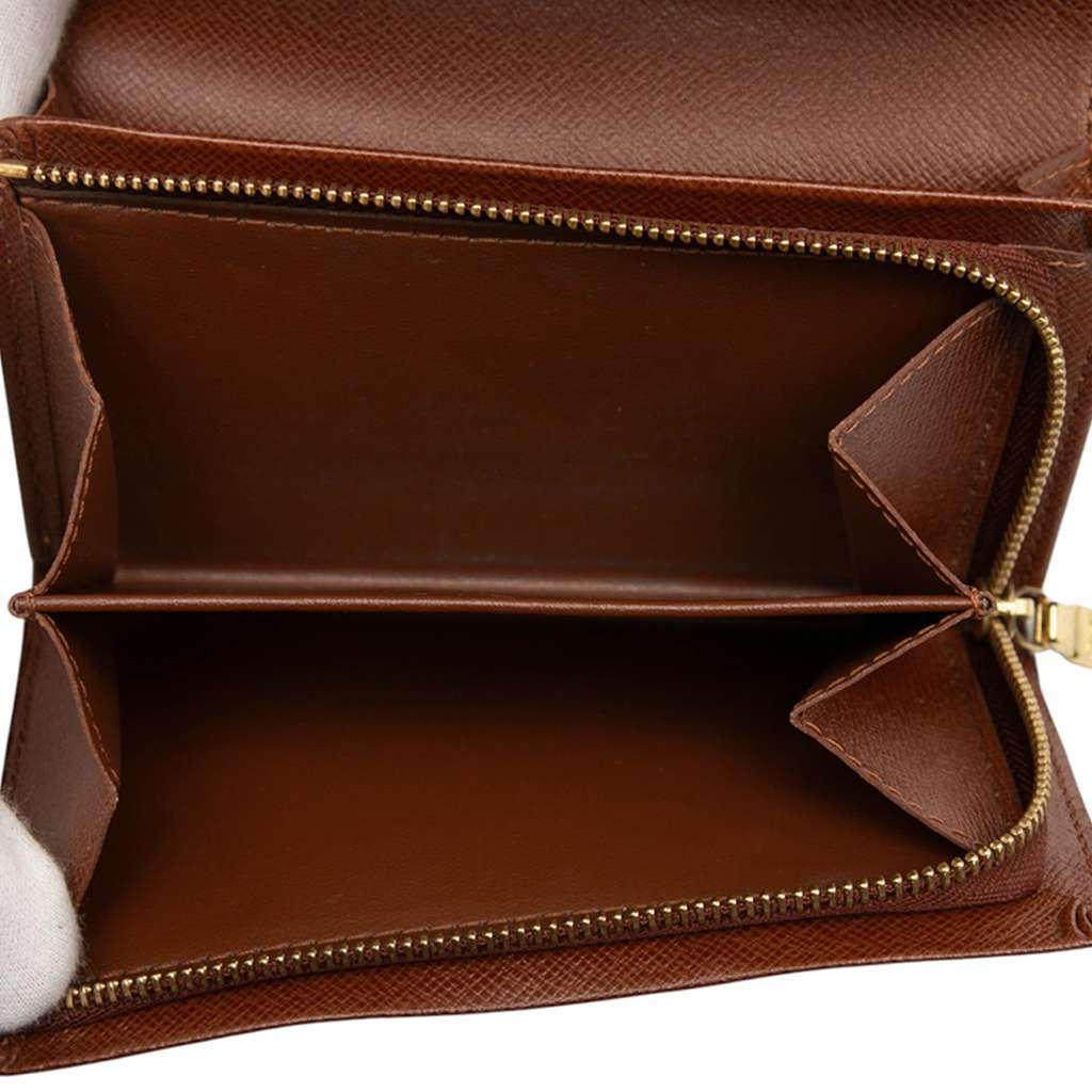 Louis Vuitton Monogram Porte Monnaie Tresor Wallet Brown Good - Model View