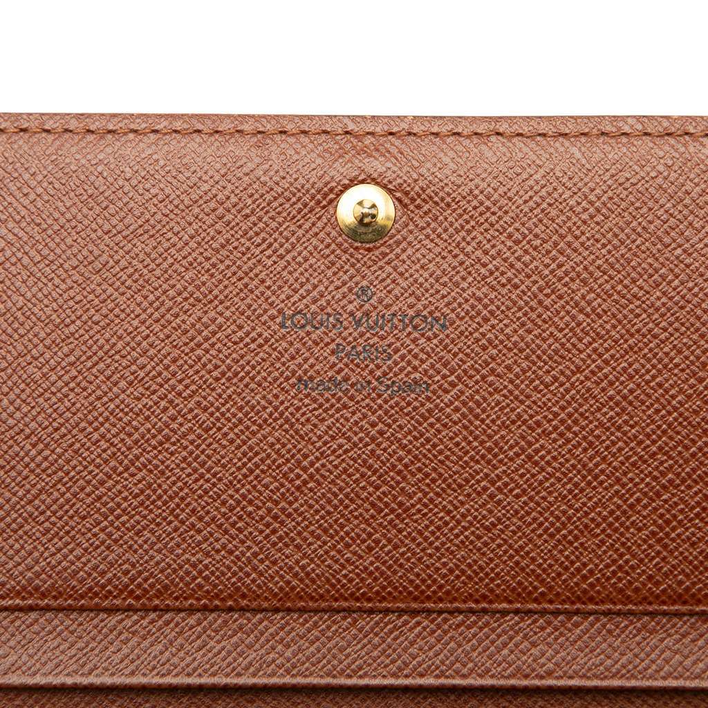 Louis Vuitton Monogram Porte Monnaie Tresor Wallet Brown Good - Box View