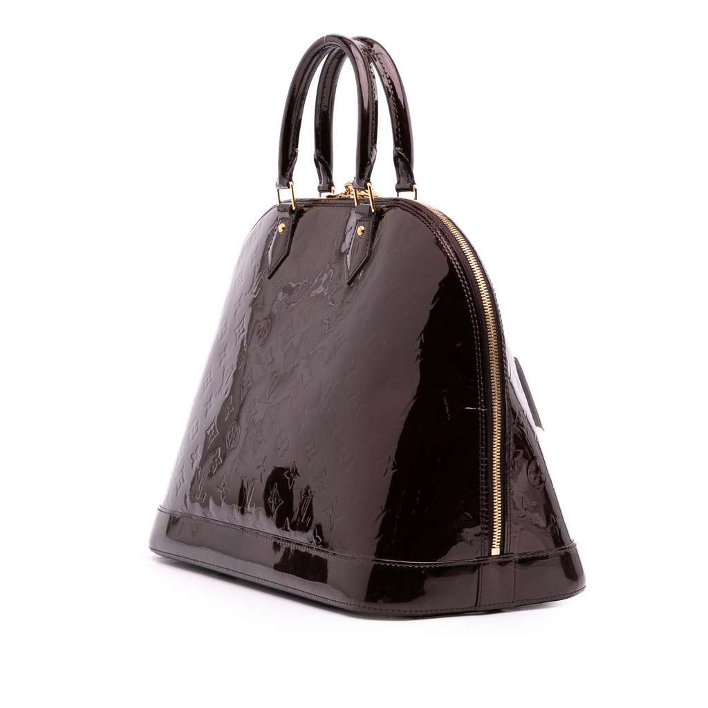 Louis Vuitton Monogram Vernis Alma GM Red Leather Good condition - Back View
