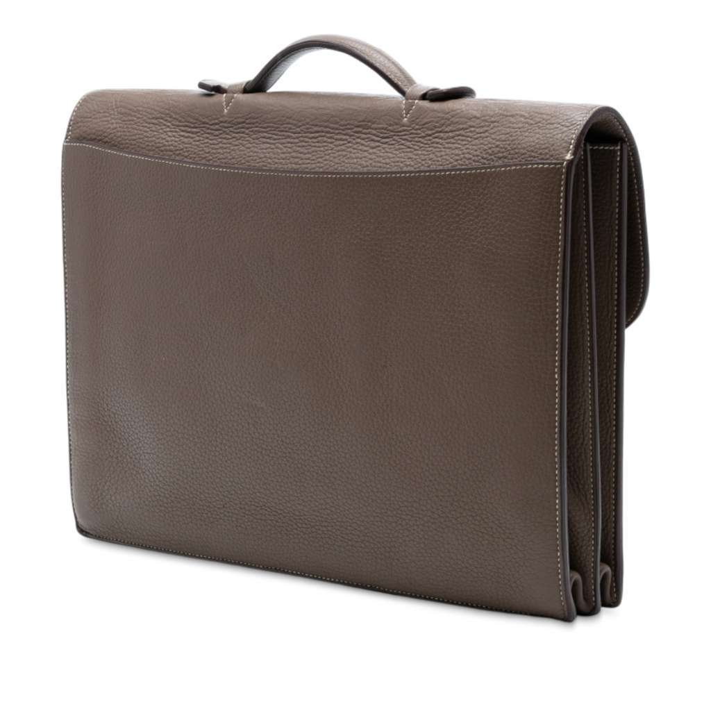 Hermès Togo Sac a Depeches 40 Brown Leather Very good condition - Back View