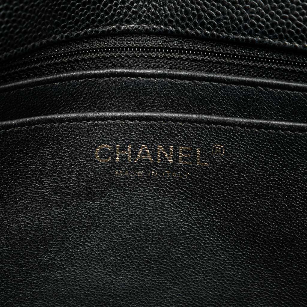 Chanel Jumbo Classic Caviar Single Flap Black Leather Good - Box View