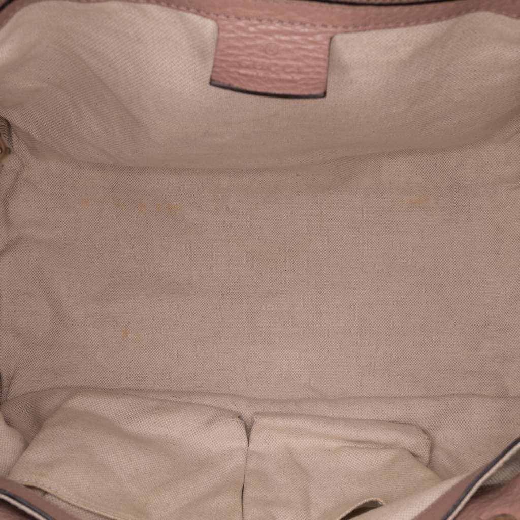 Gucci Medium Calfskin Bamboo Shopper Boston Bag Pink Leather Good condition - Model View