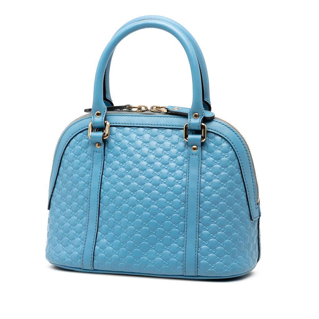 Gucci Mini Microguccissima Dome Satchel Blue Leather Very good - Back View