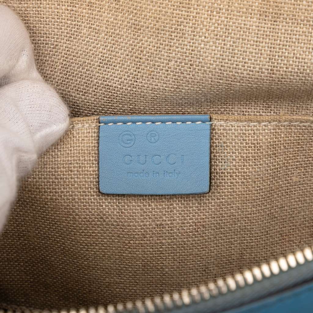 Gucci Mini Microguccissima Dome Satchel Blue Leather Very good - Box View