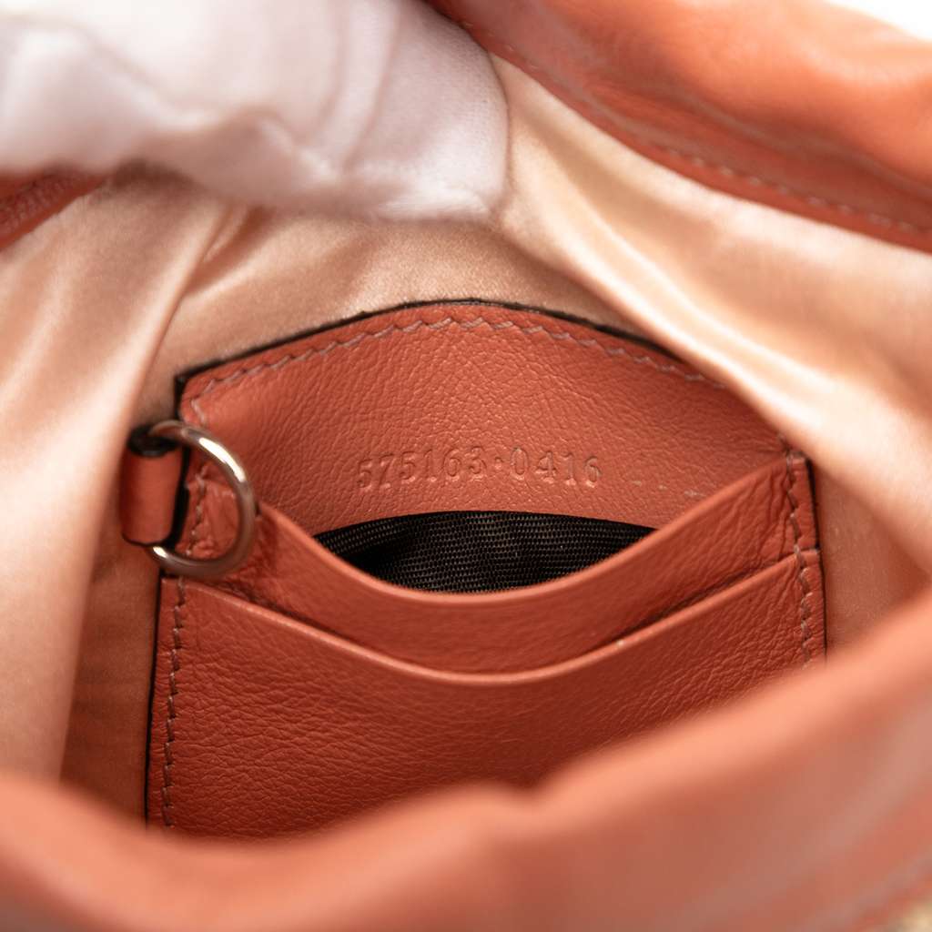 Gucci Small GG Marmont Sequined Diagonal Matelasse Leather Bucket Bag Pink Leather Very good - Box View