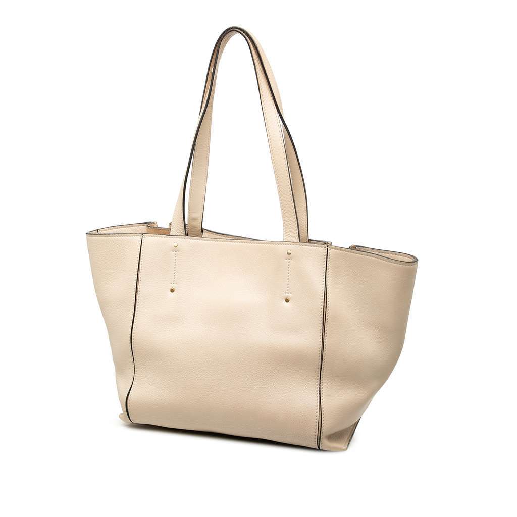 Chloé Large Leather Milo Shopping Tote Brown Leather Good condition - Back View