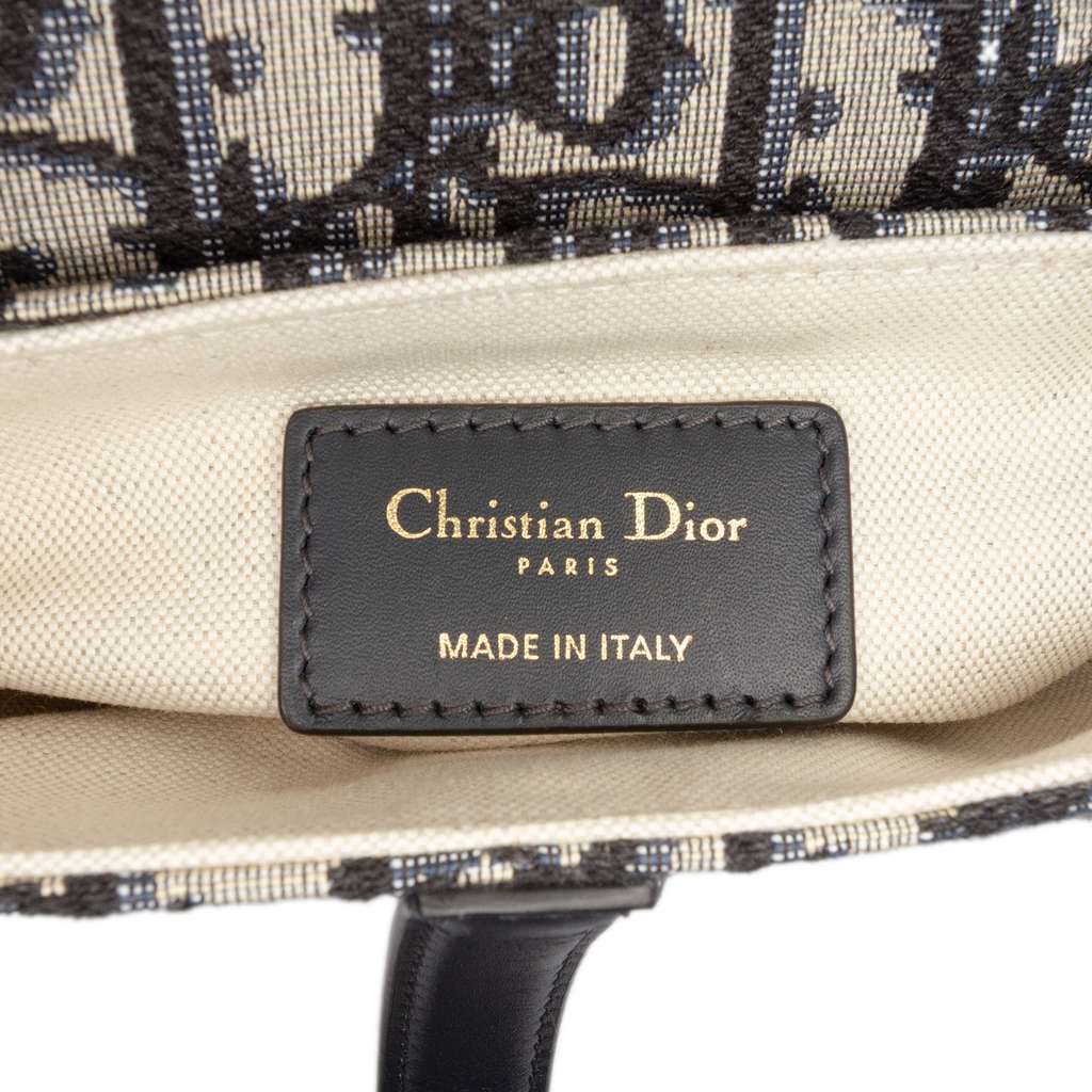 Dior Mini Oblique Canvas Saddle Bag Blue Canvas Very good - Box View