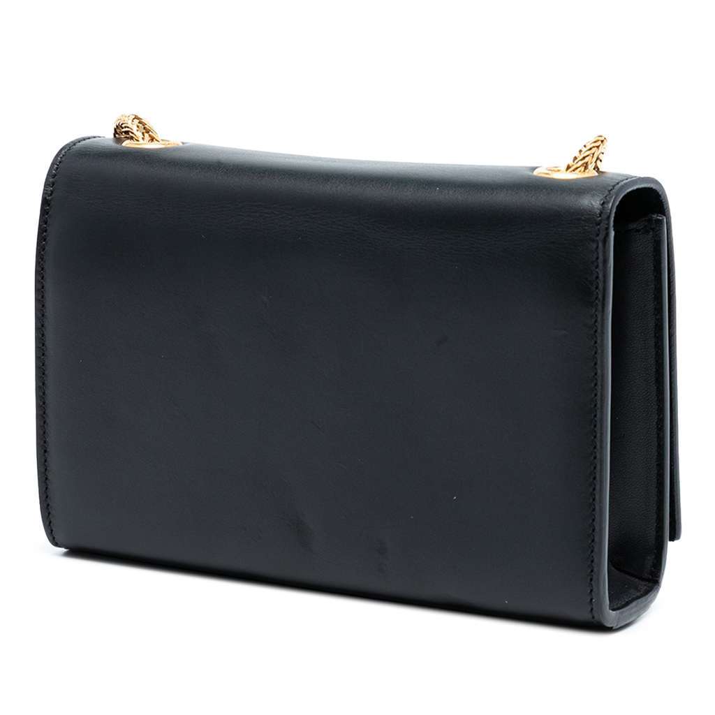 Saint Laurent Small Leather Monogram Kate Tassel Crossbody Black Leather Good - Back View