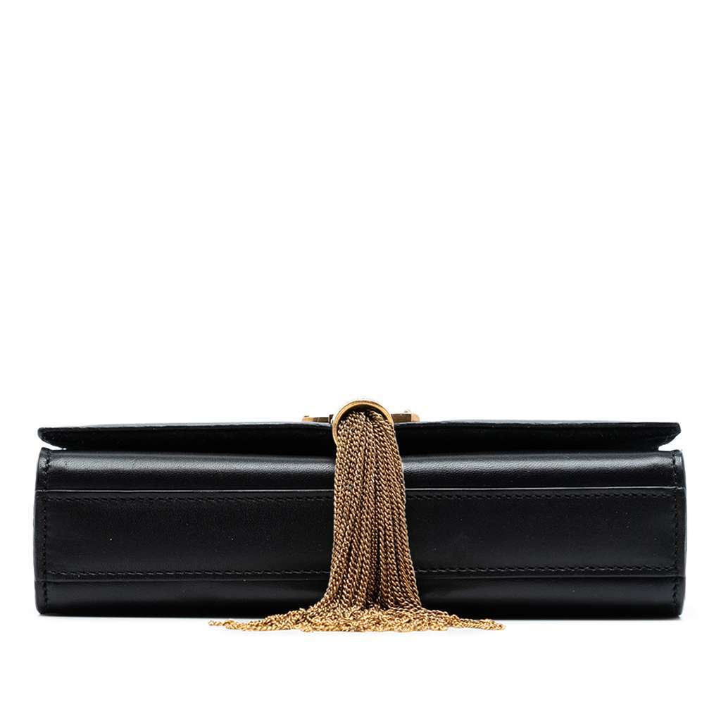 Saint Laurent Small Leather Monogram Kate Tassel Crossbody Black Leather Good - Inside View