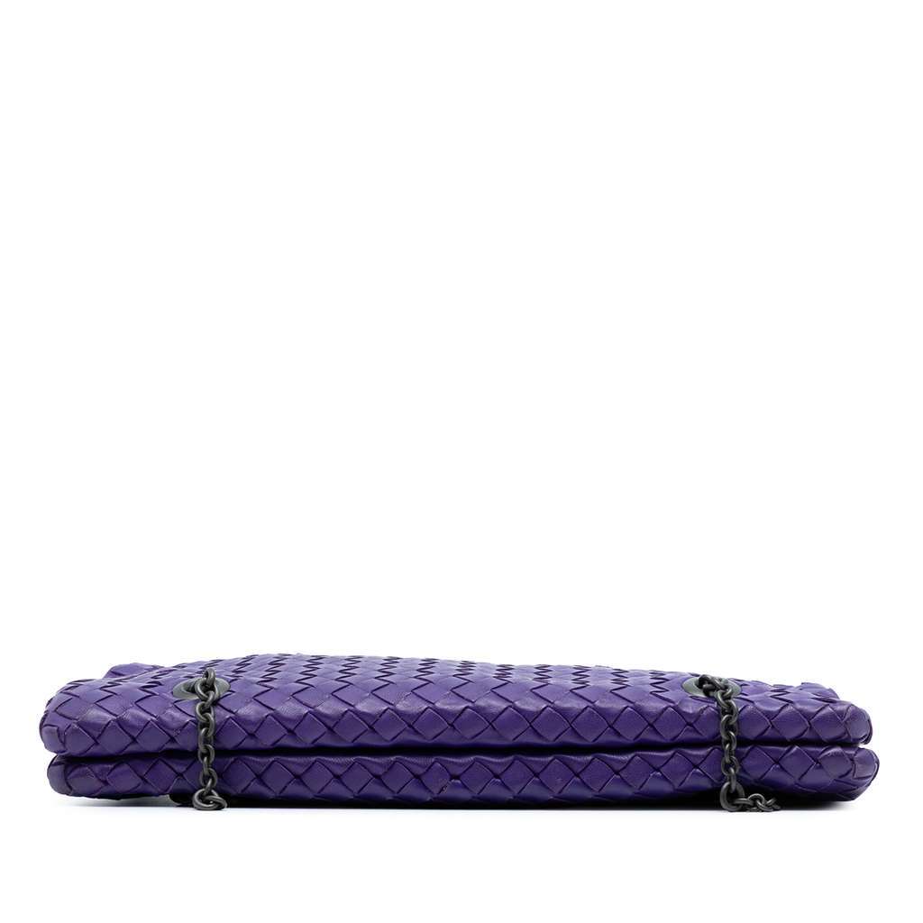 Bottega Veneta Nappa Intrecciato Duo Shoulder Bag Purple Leather Very good - Inside View