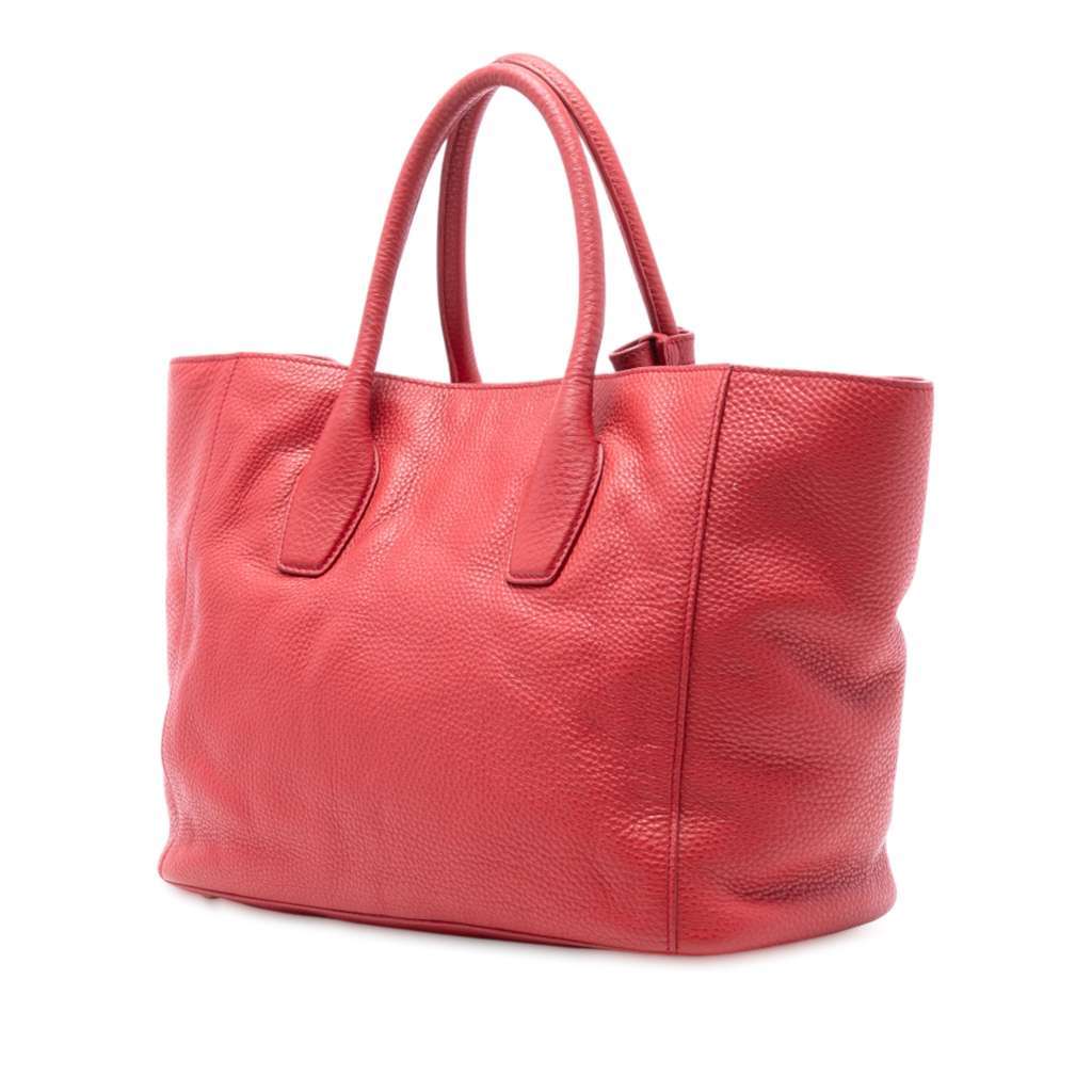 Prada Vitello Daino Open Convertible Tote Red Leather Very good condition - Back View