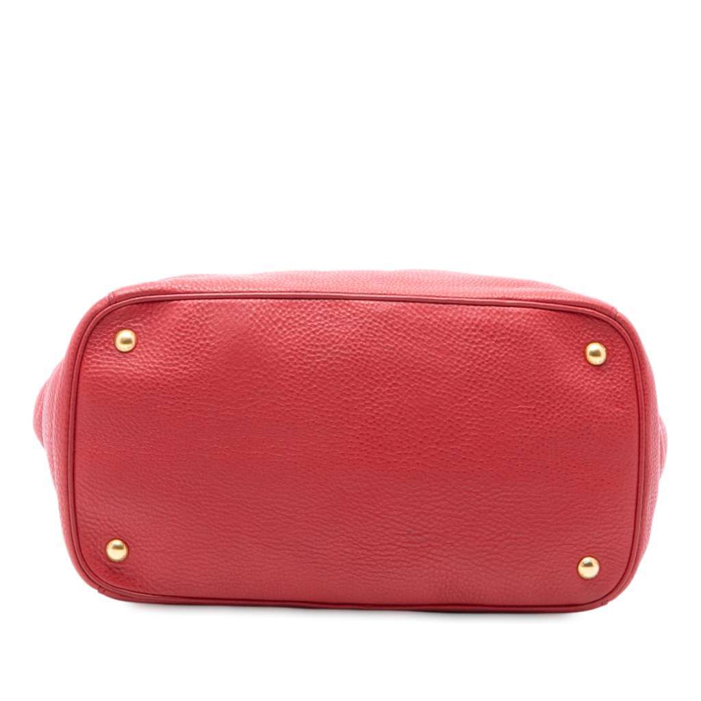 Prada Vitello Daino Open Convertible Tote Red Leather Very good condition - Inside View