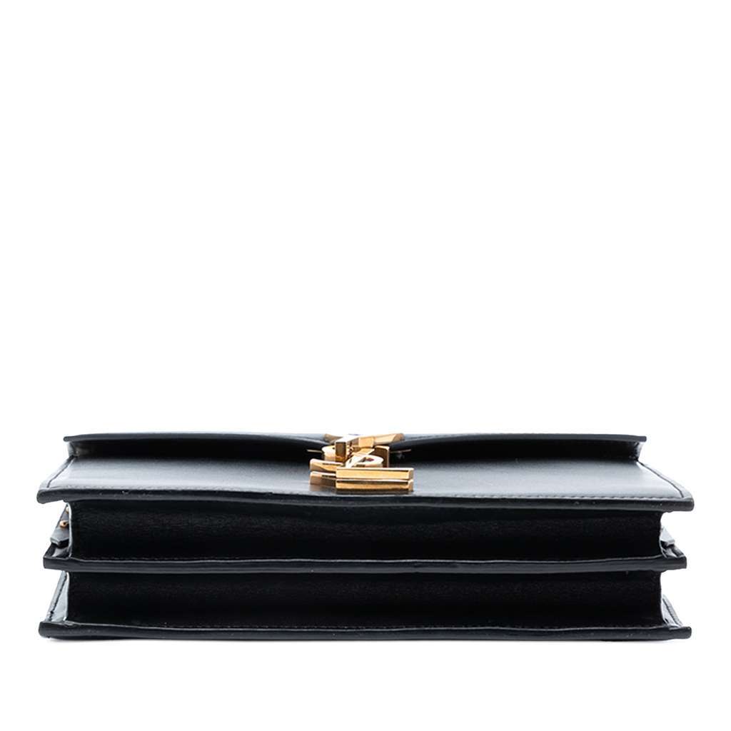 Saint Laurent Smooth Calfskin Monogram Cassandra Clasp Bag Black Leather Good - Inside View