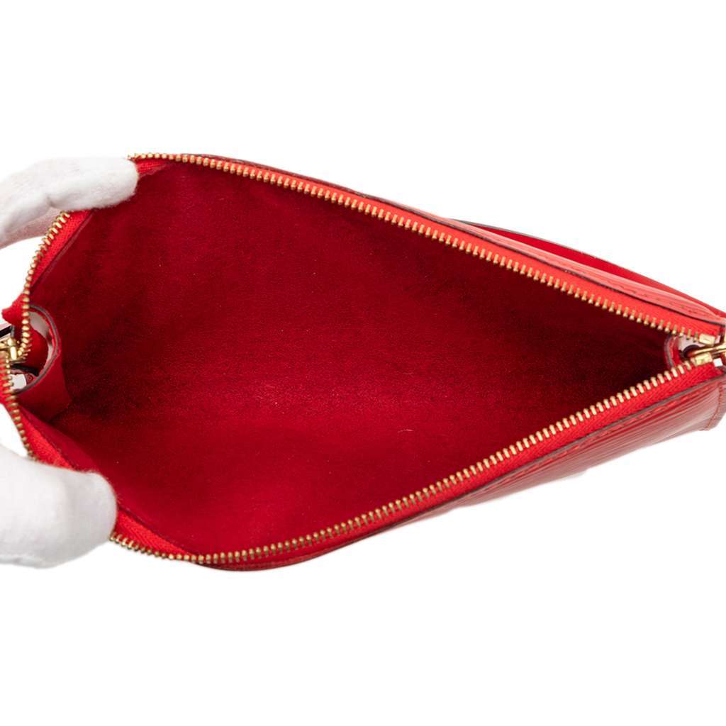 Louis Vuitton Epi Pochette Accessoires Red Leather Good - Model View