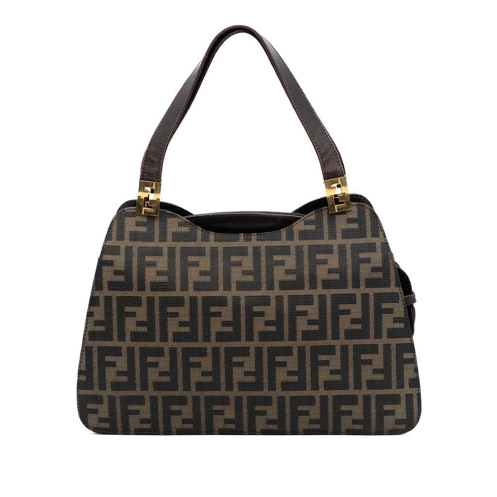 Fendi Zucca Canvas Handbag Brown Canvas Good - Front View