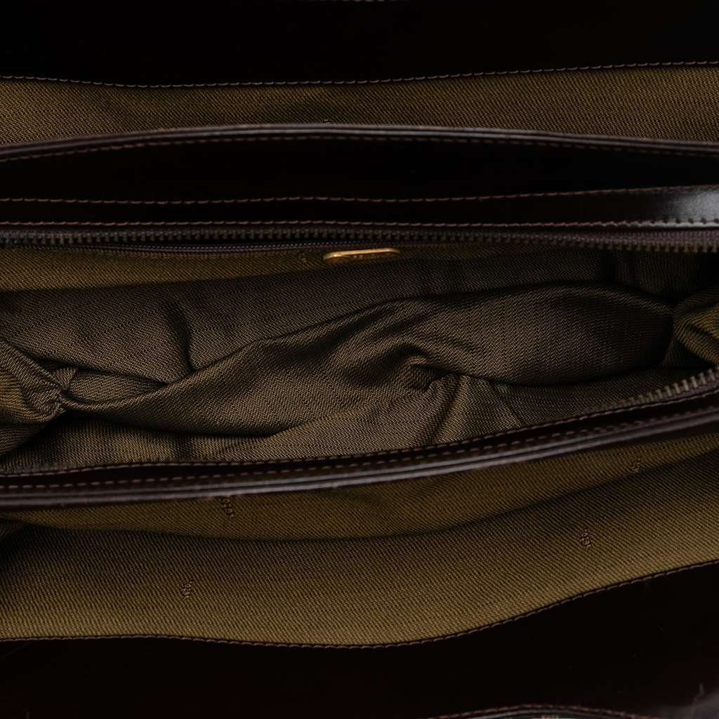 Fendi Zucca Canvas Handbag Brown Canvas Good - Model View