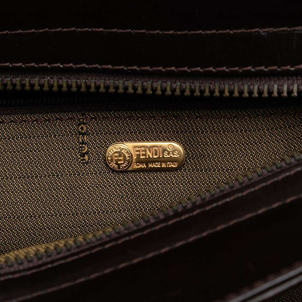 Fendi Zucca Canvas Handbag Brown Canvas Good - Box View