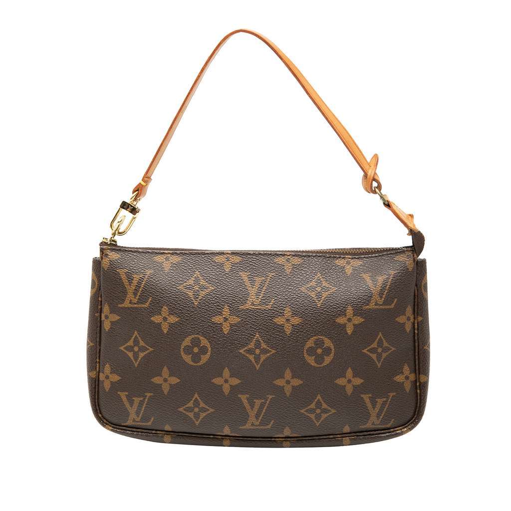 Louis Vuitton Monogram Pochette Accessoires Brown Good - Front View